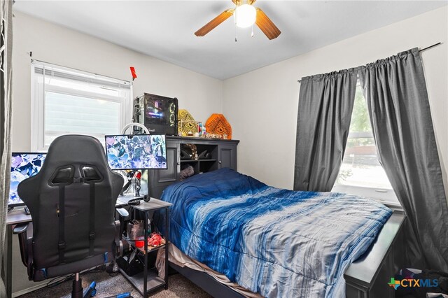 603 S 13th St, Copperas Cove, TX 76522 - bedroom with multiple windows, carpet flooring, and a ceiling fan