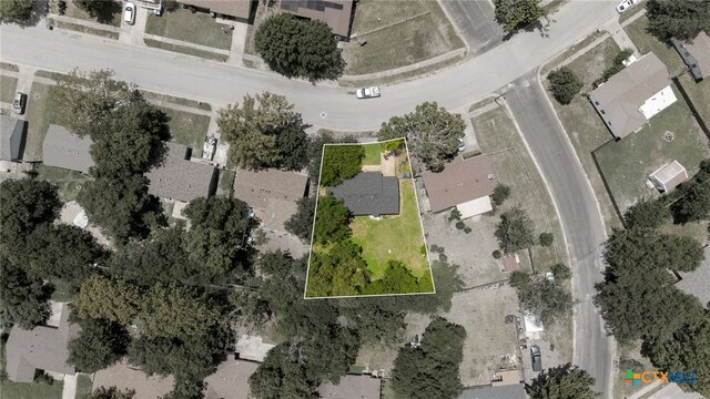 603 S 13th St, Copperas Cove, TX 76522 - aerial view of property and surrounding area featuring property boundaries highlighted