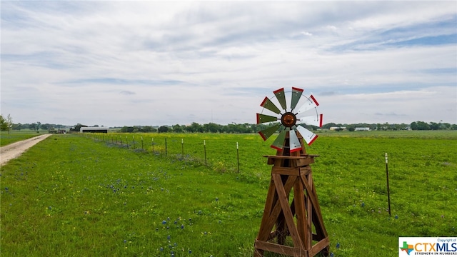 view of yard with a rural view