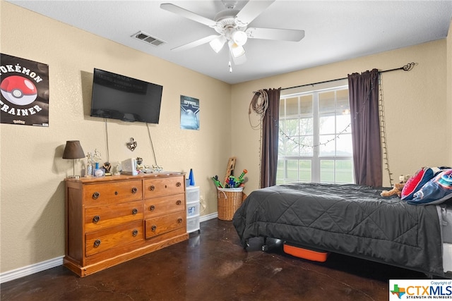 bedroom with ceiling fan