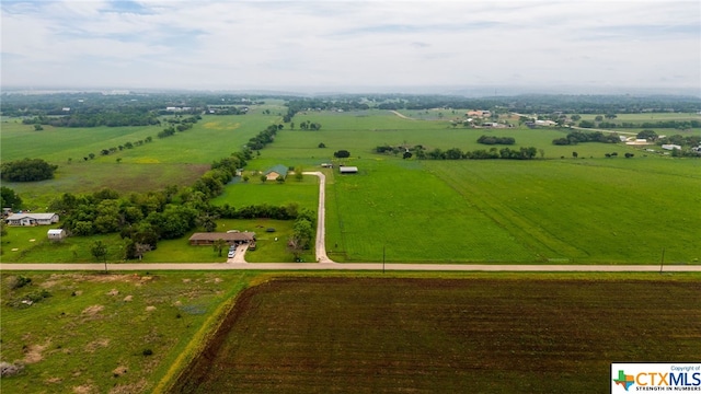 aerial view with a rural view