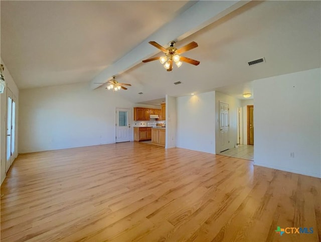 174 Fm 2808, Kempner, TX 76539 - unfurnished living room featuring ceiling fan and light wood finished floors