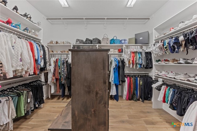 spacious closet featuring wood finished floors
