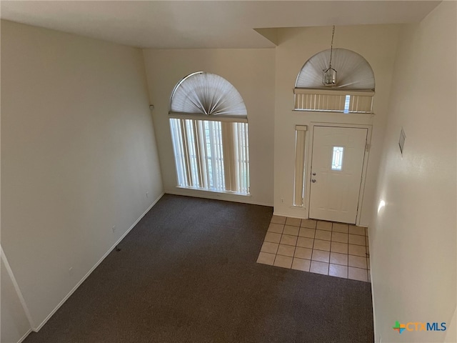 view of carpeted foyer