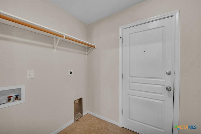 2922 Starlight Dr, Copperas Cove, TX 76522 - washroom featuring hookup for a washing machine, hookup for an electric dryer, baseboards, and light tile patterned flooring