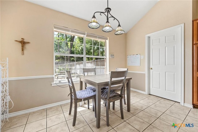 4501 Arrowhead Dr, Temple, TX 76502 - dining room featuring light tile patterned floors and lofted ceiling