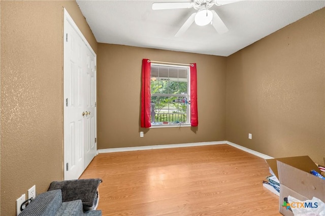 4501 Arrowhead Dr, Temple, TX 76502 - unfurnished bedroom with light wood-style flooring and ceiling fan
