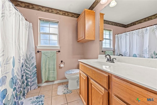 4501 Arrowhead Dr, Temple, TX 76502 - bathroom featuring vanity, tile patterned flooring, and curtained shower