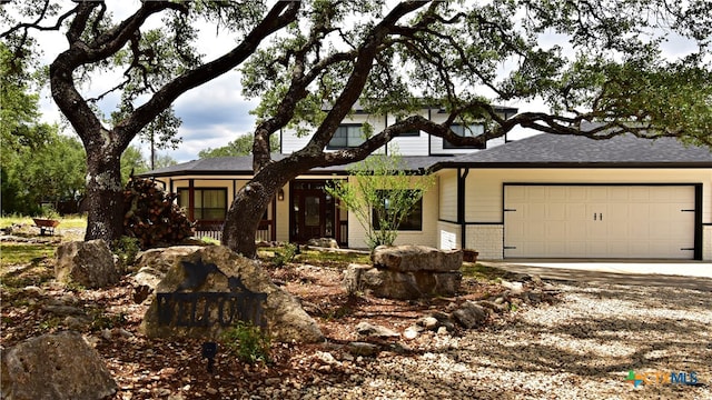 view of front of house with a garage