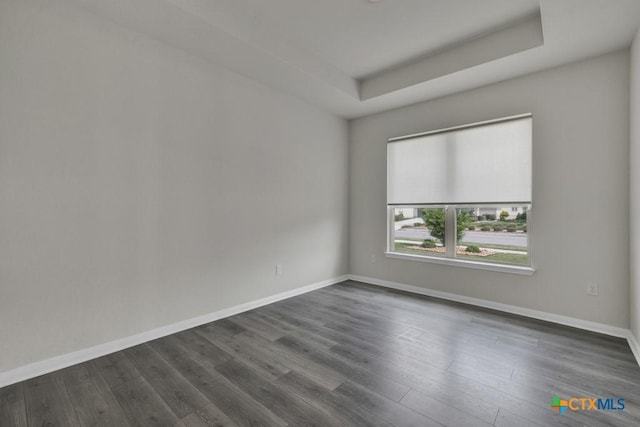 129 La Cima, Boerne, TX 78006 - empty room with dark wood-style floors and a raised ceiling