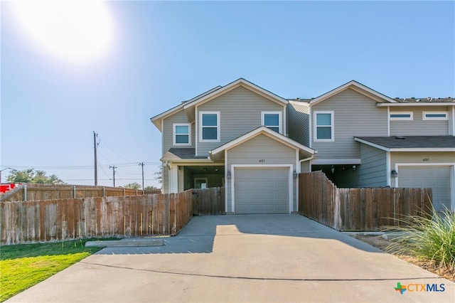 view of property with a garage