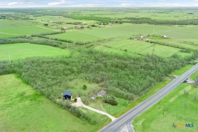 drone / aerial view featuring a rural view