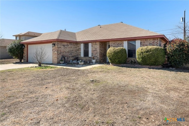 single story home with a garage