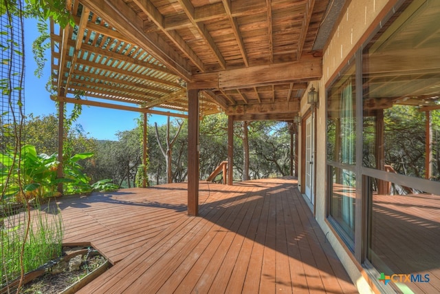 deck with a pergola