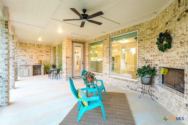 view of patio / terrace with ceiling fan