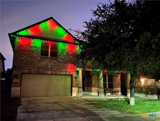 view of front of house with a garage