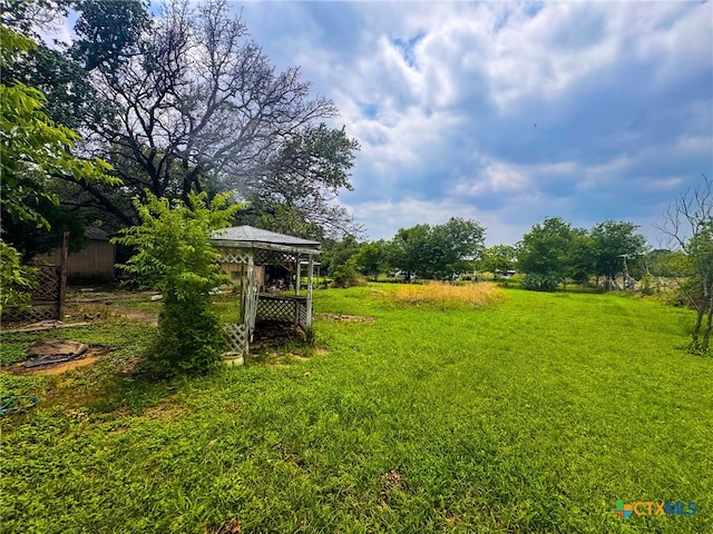 view of yard with an outdoor structure