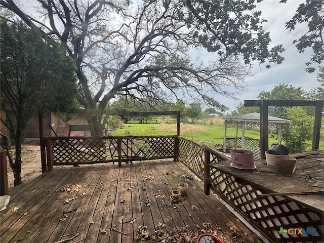 deck with a gazebo