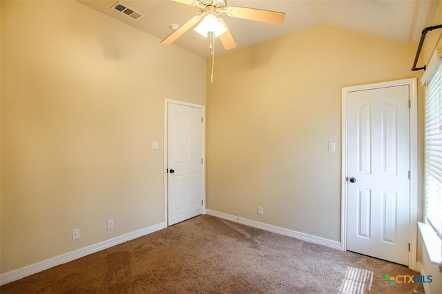 1127 Chaucer Ln, Harker Heights, TX 76548 - unfurnished bedroom featuring lofted ceiling, carpet, and ceiling fan