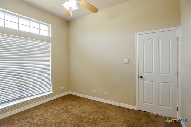 1127 Chaucer Ln, Harker Heights, TX 76548 - unfurnished room featuring carpet flooring and a ceiling fan