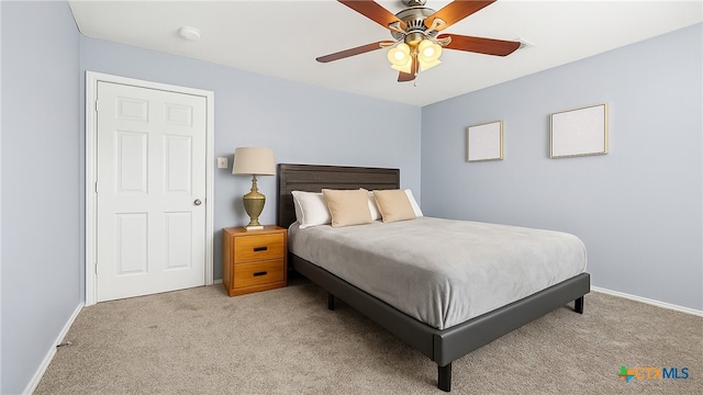 1103 Sugar Brook Dr, Temple, TX 76502 - carpeted bedroom with baseboards and ceiling fan