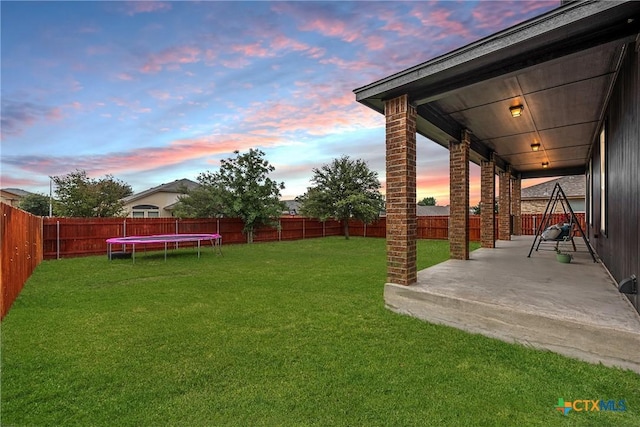 1103 Sugar Brook Dr, Temple, TX 76502 - fenced backyard featuring a trampoline and a patio