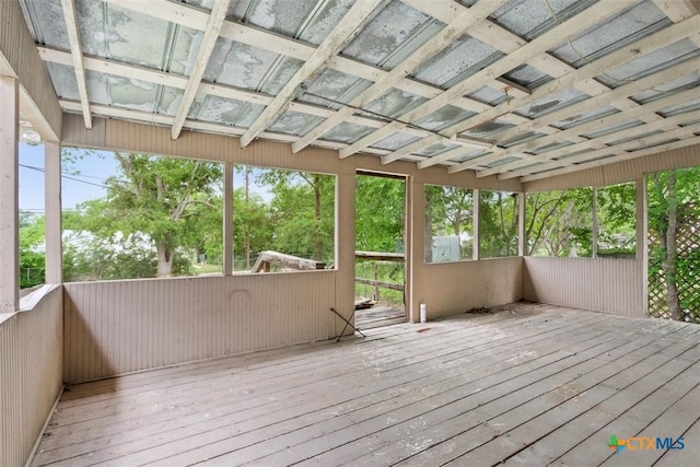 view of unfurnished sunroom