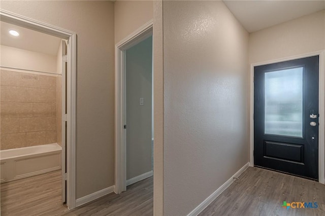 2824 Green Finch, New Braunfels, TX 78130 - foyer with wood finished floors and baseboards