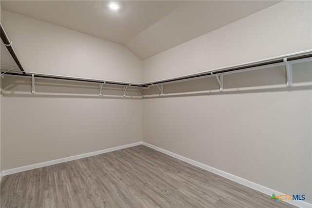 2824 Green Finch, New Braunfels, TX 78130 - walk in closet featuring wood finished floors and vaulted ceiling