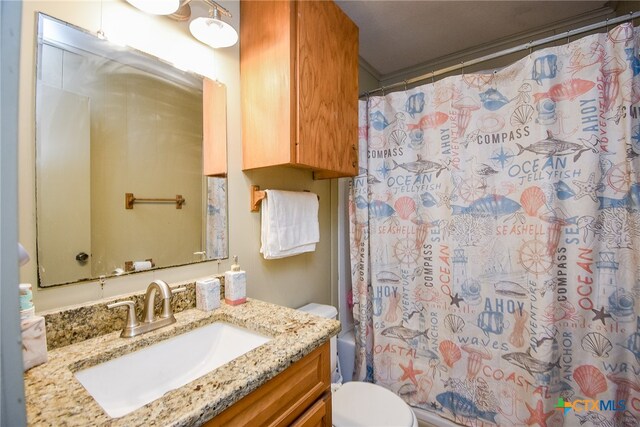 bathroom with vanity and toilet