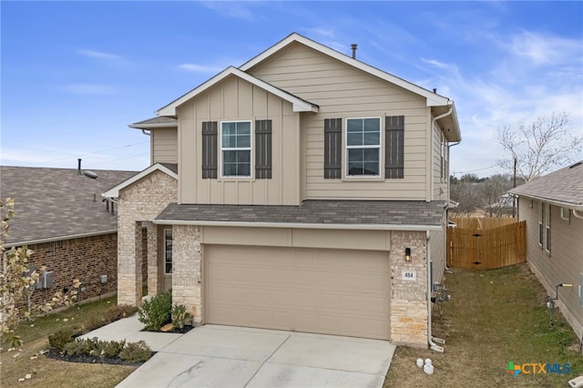 view of front of house with a garage