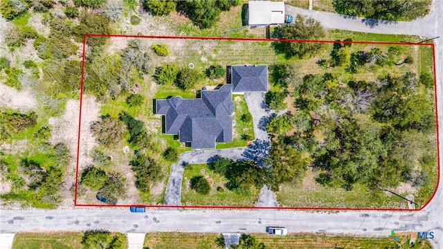 425 County Road 3830, San Antonio, TX 78253 - aerial overview of property's location featuring property boundaries highlighted
