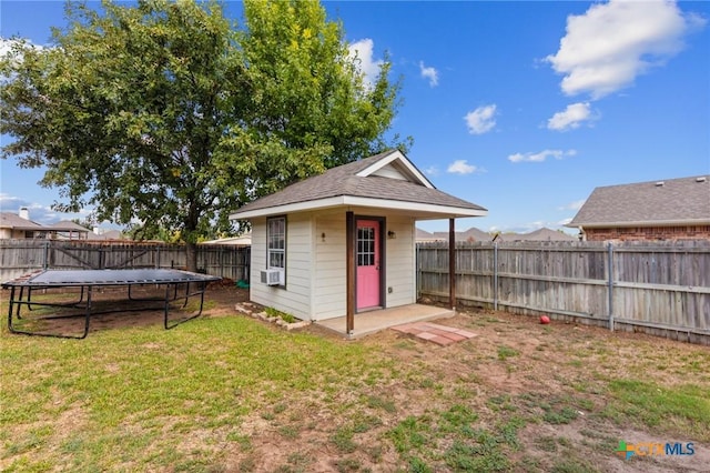 509 Sapphire Blvd, Hewitt, TX 76643 - view of outdoor structure with a trampoline, an outdoor structure, and cooling unit