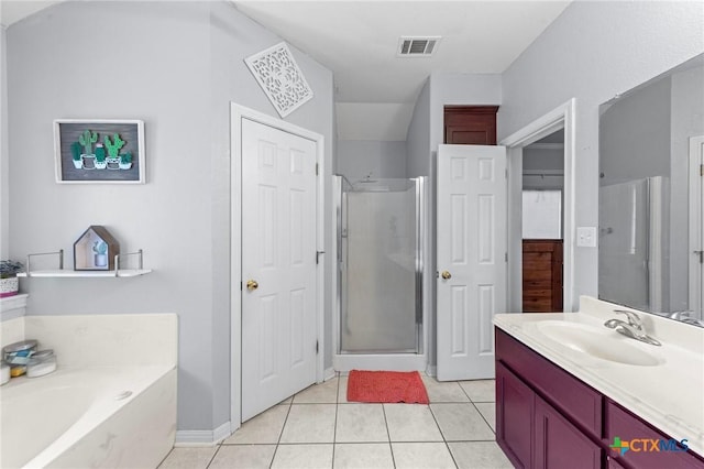 509 Sapphire Blvd, Hewitt, TX 76643 - full bath featuring a stall shower, tile patterned floors, a bath, and vanity
