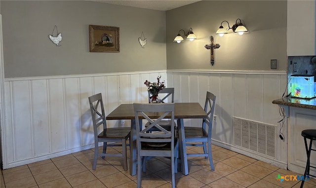 view of tiled dining space