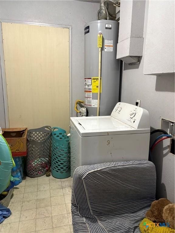 laundry area with washer / dryer and gas water heater