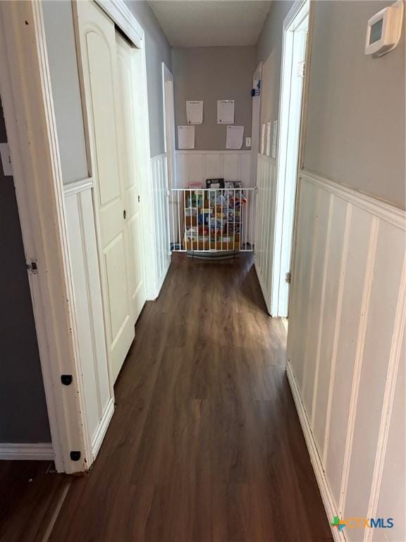 hall featuring dark hardwood / wood-style floors