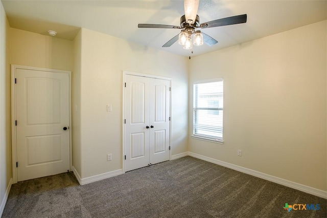 1010 Winchester Dr, Nolanville, TX 76559 - unfurnished bedroom with carpet, a closet, and ceiling fan