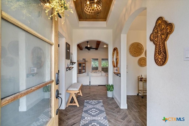 3006 Beulah Blvd, Belton, TX 76513 - corridor with arched walkways and a tray ceiling