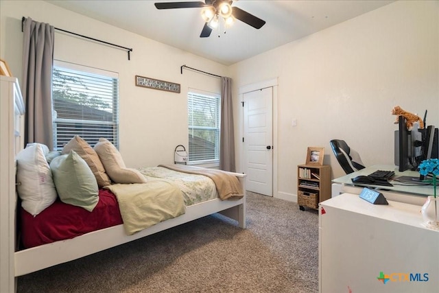 3006 Beulah Blvd, Belton, TX 76513 - bedroom with carpet, a desk, ceiling fan, and baseboards