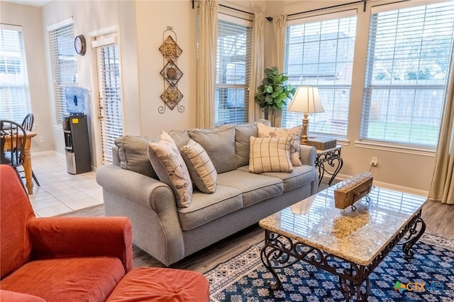 view of tiled living room