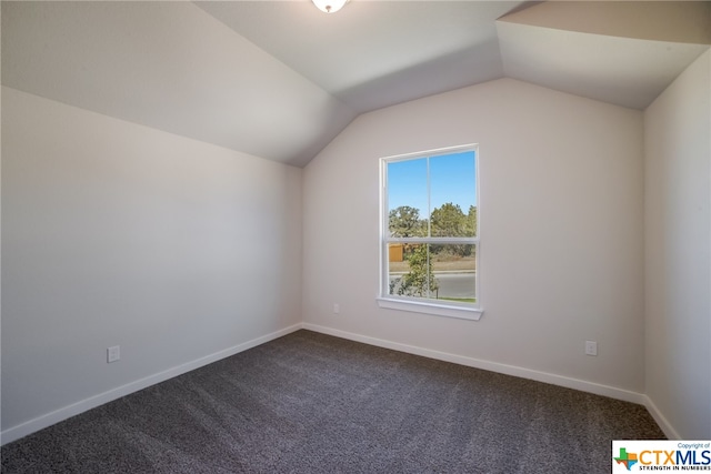 bonus room with carpet flooring and lofted ceiling