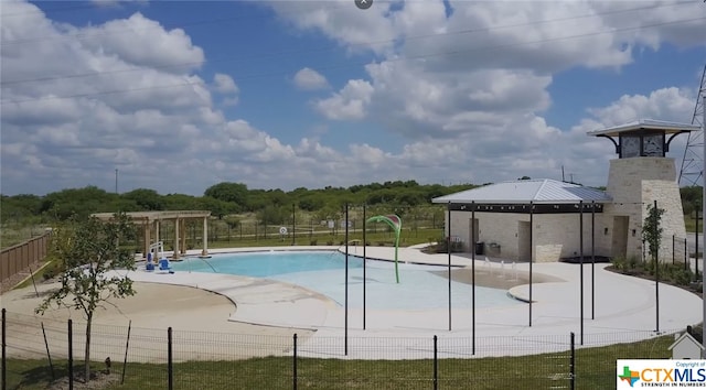 view of pool with a patio area