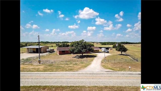 exterior space featuring a rural view