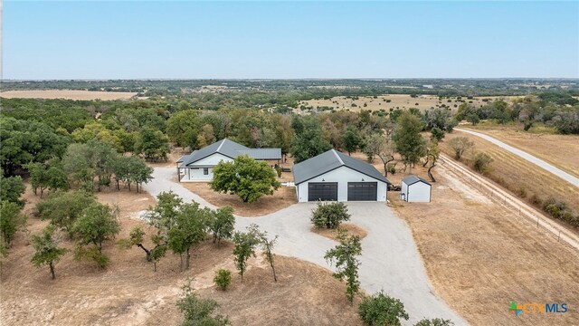 bird's eye view featuring a rural view