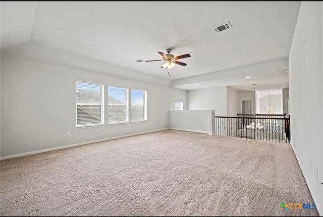 30125 Prairie Creek Ct, Brookshire, TX 77423 - empty room featuring carpet, ceiling fan, and recessed lighting