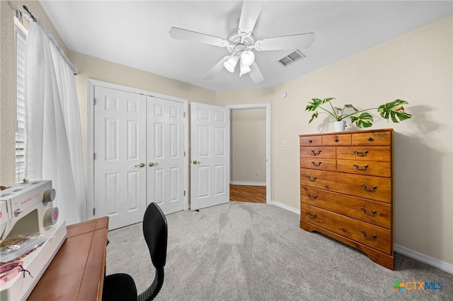4105 Whispering Oaks, Temple, TX 76504 - office area with carpet floors and a ceiling fan
