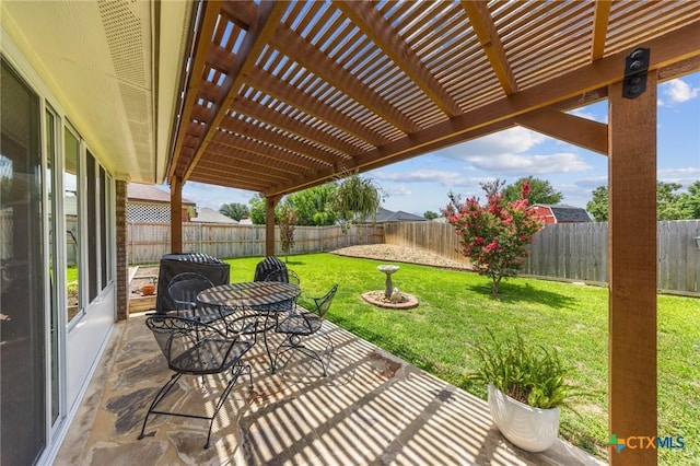 4105 Whispering Oaks, Temple, TX 76504 - fenced backyard featuring a patio area and a pergola