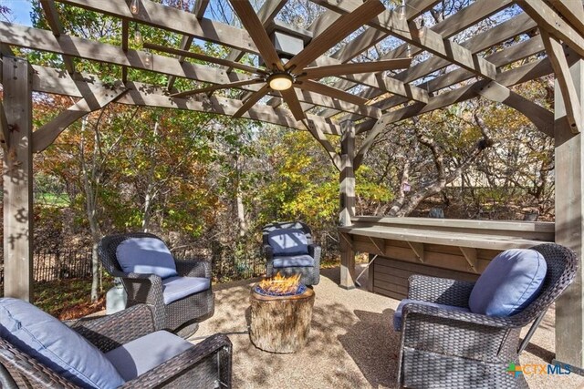 view of patio with a pergola