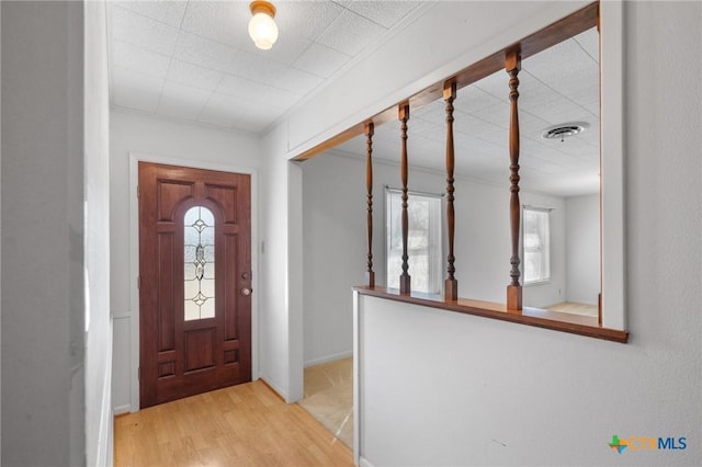 foyer featuring light hardwood / wood-style floors